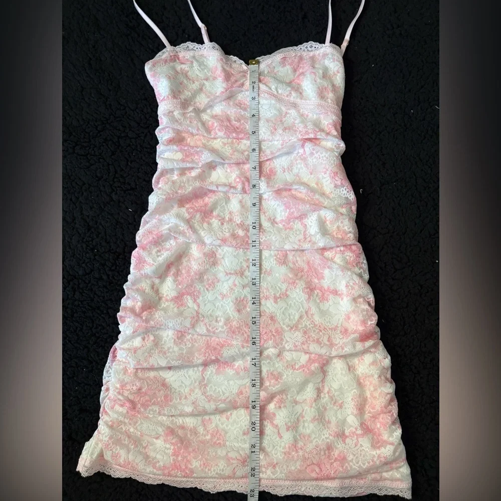 Limited edition LoveShackFancy x Victoria’s Secret PINK lace minidress.